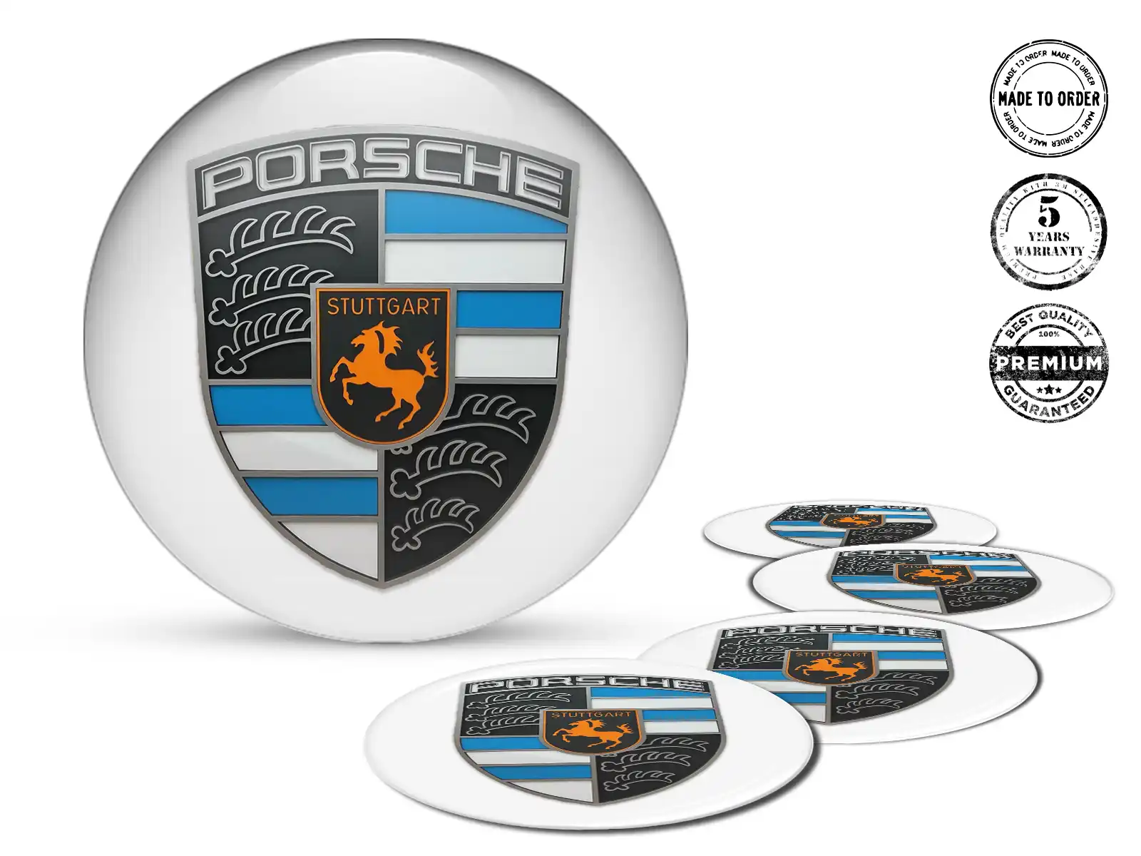 Porsche Rademblem Ausgabe Hochwertiges Dome-Design